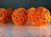Ratanová koule 6cm oranžová
