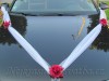 Svatební dekorace šerpa na auto Bordó růže
