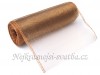 Svatební organza - hnědá metalická 15cm obšitá