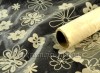 Svatební organza - smetanová s lučními květy