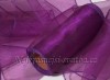 Svatební organza - tmavě fialová 15cm obšitá