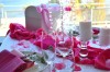 Výzdoba svatební tabule pro 40 hostů,pink saténová