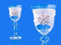 Likérové svatební skleničky Bílá perla