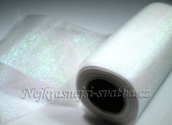 Lurexová stuha sněhově bílá 15 cm