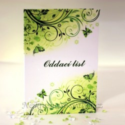 Oddací list Motýlci zelení