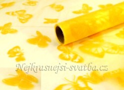Organza žlutá motýlková 2