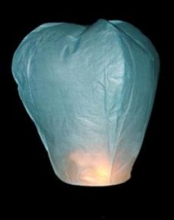 Svatební lampion štěstí modrý