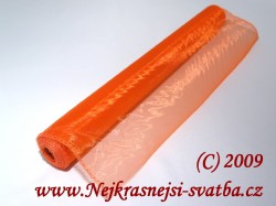 Svatební organza - oranžová ostrá