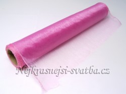 Svatební organza - růžová tmavší