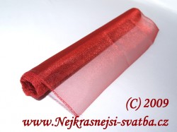 Svatební organza - vínová metalická