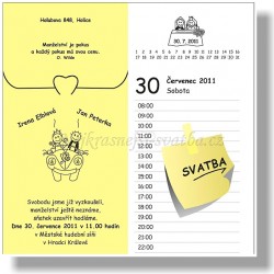 Svatební oznámení Kalendář žlutý