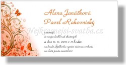 Svatební oznámení Ornament oranžový