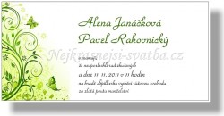 Svatební oznámení Ornament zelený