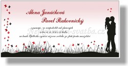 Svatební oznámení Postavy bordó