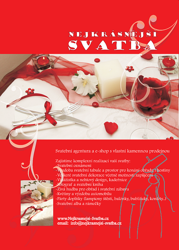 Svatební dekorace a doplňky, slavnostní výzdoba, svatební tabule, svatební e-shop Brno