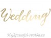 Svatební nápis Wedding zlatý