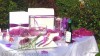 Výzdoba svatební tabule pro 20 hostů, plum
