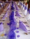 Výzdoba svatební tabule pro 40 hostů, dark violet