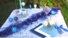 Výzdoba svatební tabule pro 40 hostů, královská modrá