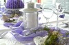 Výzdoba svatební tabule pro 40 hostů,lila saténová