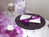 Výzdoba svatební tabule pro 40 hostů, tmavě fialová