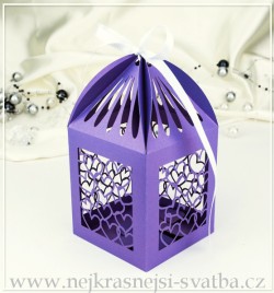 Krabička na makronky Ornament fialová