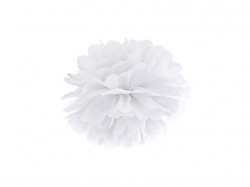 Papírový pompom 35 cm- bílá