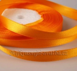 Saténová stuha oranžová 6mm
