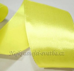 Saténová stuha vanilkově žlutá 2,5 cm