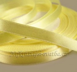 Saténová stuha vanilkově žlutá 6mm