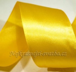 Saténová stuha žlutá 2,5 cm