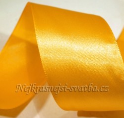 Saténová stuha žlutooranžová 2,5 cm