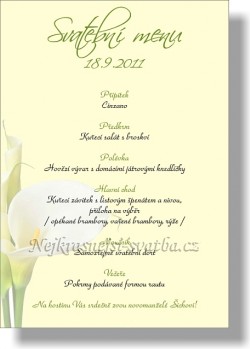 Svatební menu - kaly