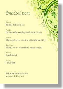 Svatební menu - ornament