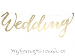 Svatební nápis Wedding zlatý