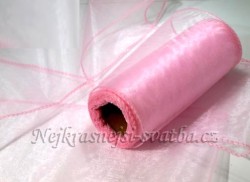 Svatební organza - baby růžová 15cm obšitá