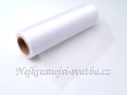 Svatební organza - bílá 15cm neobšitá