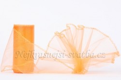 Svatební organza - oranžová jemná 12cm
