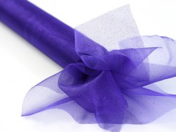 Svatební organza - violet třpytka