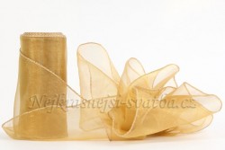 Svatební organza - zlatá 12cm