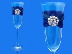 Svatební skleničky Modrá perla