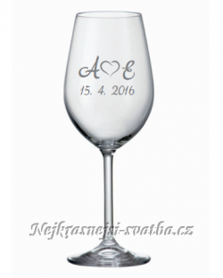 Svatební skleničky na víno Srdce lásky