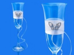 Svatební skleničky Štrasový motýl