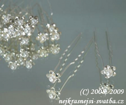 Svatební vlásenka perlička crystal