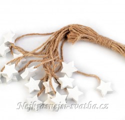 Vánoční dekorace vintage hvězda bílá