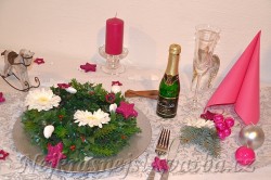 Vánoční výzdoba stolu pro 4 osoby  pink 