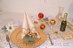Vánoční výzdoba stolu pro 4 osoby  zlatá noblesse