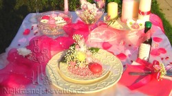 Výzdoba svatební tabule pro 20 hostů, pink